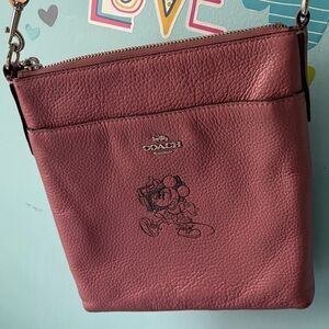 Vintage Disney Coach Rose Leather Crossbody Bag
